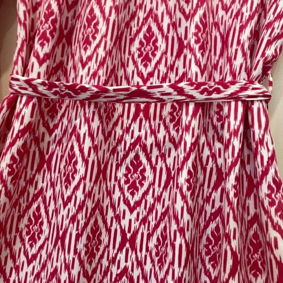ANTHROPOLOGIE MAEVE MINI DRESS HOT PINK WHITE SZ M STRAP BELT SOPHISTICATED - Picture 11 of 16